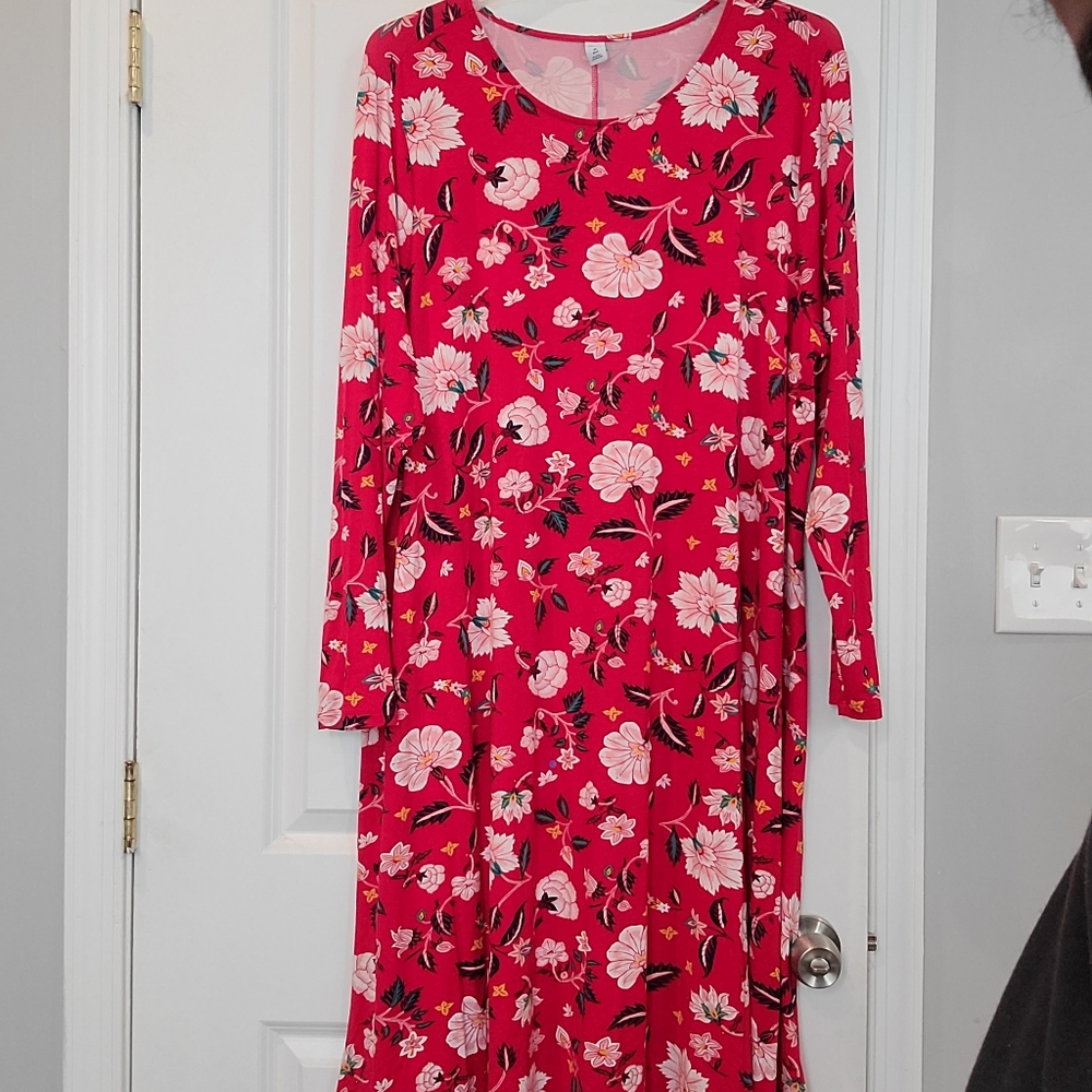Old Navy Red Floral Dress